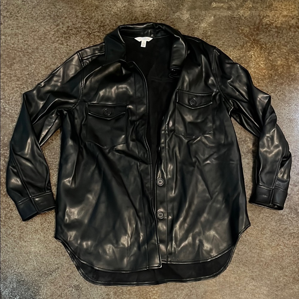 Black Faux Leather Jacket Small